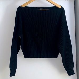 S forever 21 off the shoulder black knit sweater